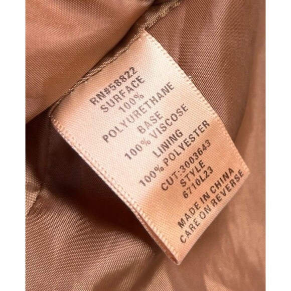 Max Studio Jacket Size Small Women's Faux Leather Brown Zip Up - Picture 7 of 7